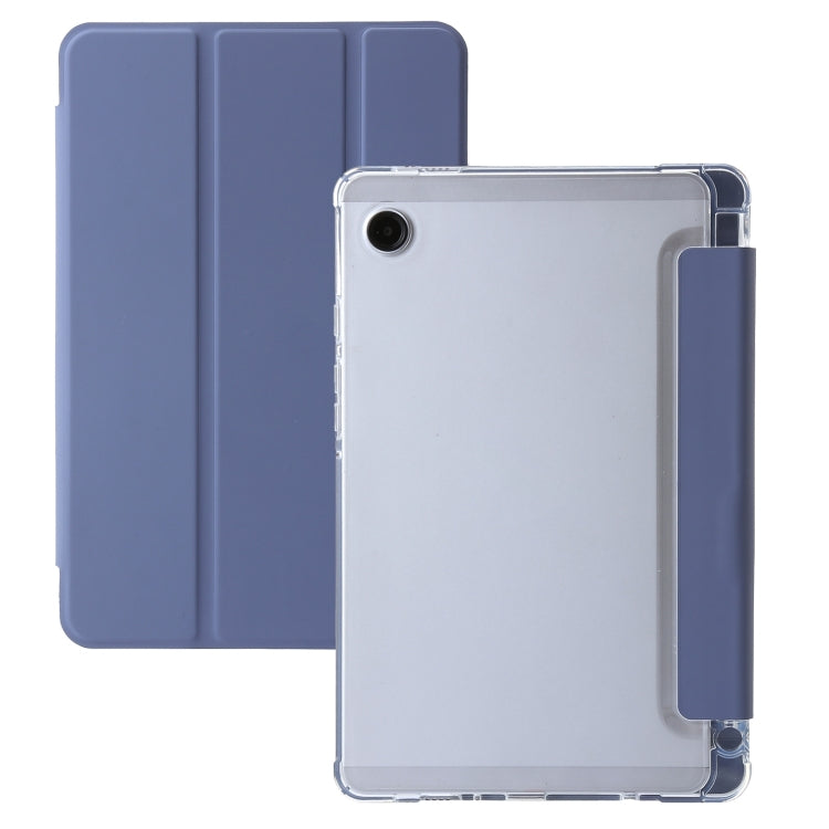 3-Fold Clear Acrylic PU Leather Tablet Case - For Samsung Galaxy Tab A9 / A9+ / S9 Ultra / S8 Ultra