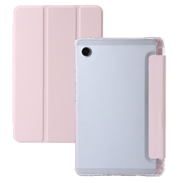 3-Fold Clear Acrylic PU Leather Tablet Case - For Samsung Galaxy Tab A9 / A9+ / S9 Ultra / S8 Ultra