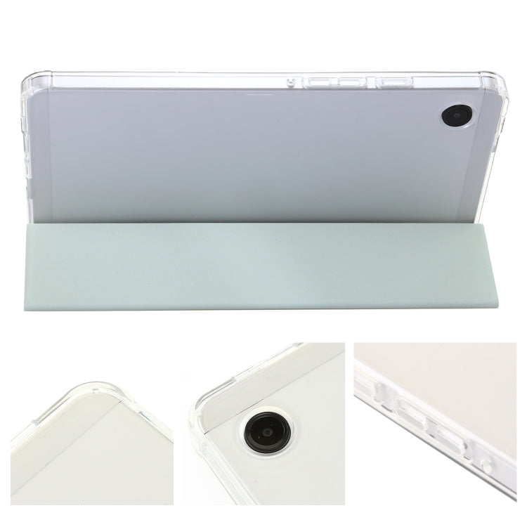 3-Fold Clear Acrylic PU Leather Tablet Case - For Samsung Galaxy Tab A9 / A9+ / S9 Ultra / S8 Ultra