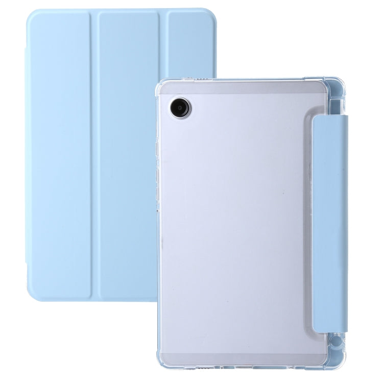 3-Fold Clear Acrylic PU Leather Tablet Case - For Samsung Galaxy Tab A9 / A9+ / S9 Ultra / S8 Ultra