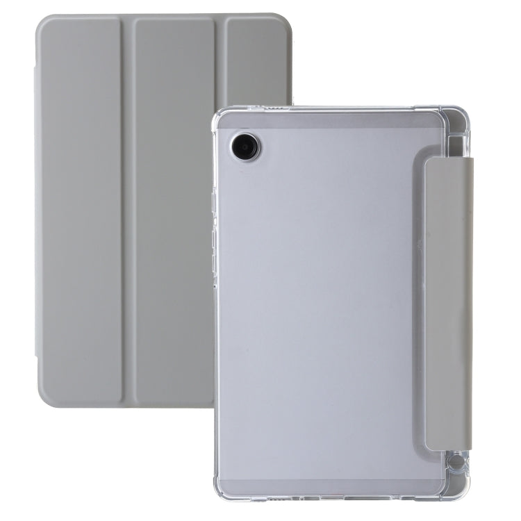 3-Fold Clear Acrylic PU Leather Tablet Case - For Samsung Galaxy Tab A9 / A9+ / S9 Ultra / S8 Ultra