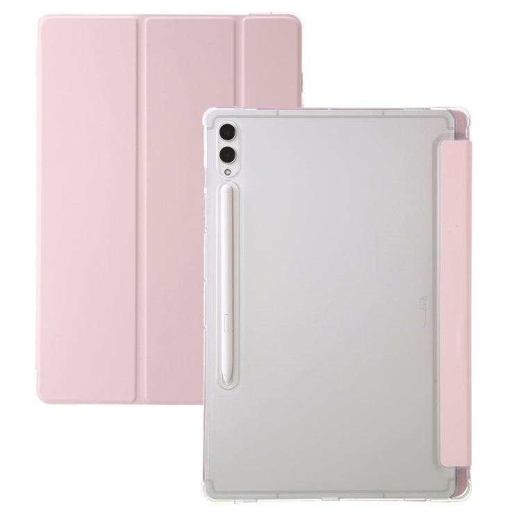 3-Fold Clear Acrylic PU Leather Tablet Case - For Samsung Galaxy Tab S10 FE / S9 FE / S9 / S10 FE+ / S10 Ultra