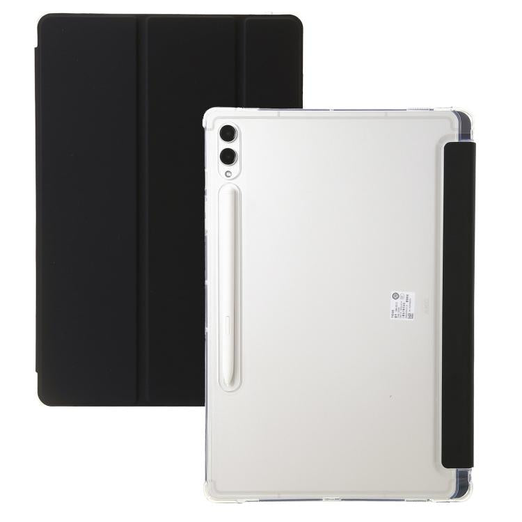 3-Fold Clear Acrylic PU Leather Tablet Case - For Samsung Galaxy Tab S10 FE / S9 FE / S9 / S10 FE+ / S10 Ultra