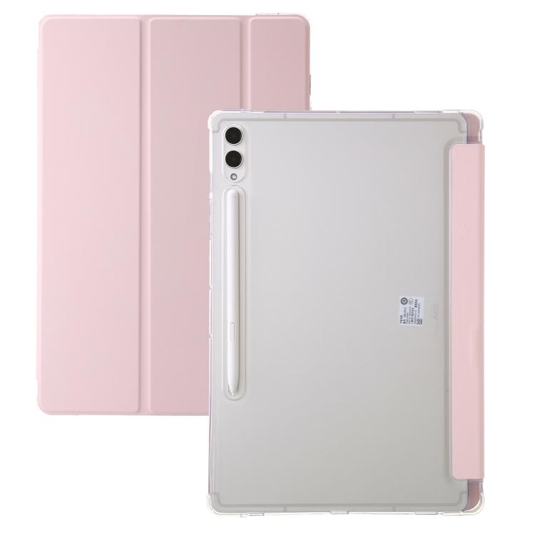 3-Fold Clear Acrylic PU Leather Tablet Case - For Samsung Galaxy Tab S10 FE / S9 FE / S9 / S10 FE+ / S10 Ultra