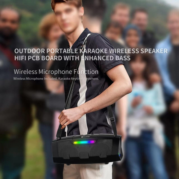 NewRixing NR2033 Portable TWS Black Wireless Bluetooth Speaker - MosAccessories.co.uk