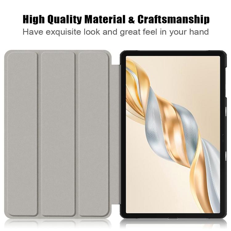 Custer Pure Colour 3-Fold PU Leather Tablet Case - For Honor Pad X9a / V9 / X8a / 9