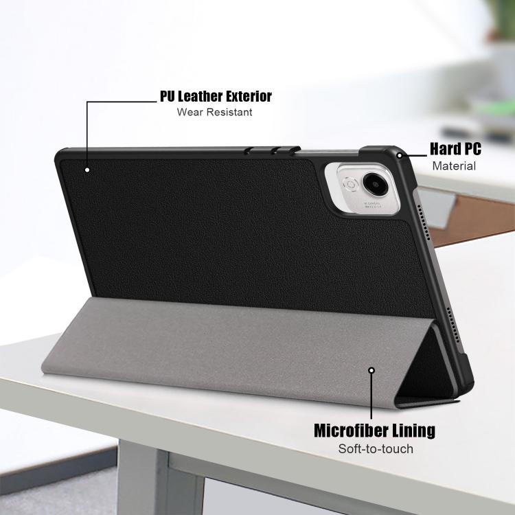 Custer Pure Colour 3-Fold PU Leather Tablet Case - For Honor Pad X9a / V9 / X8a / 9