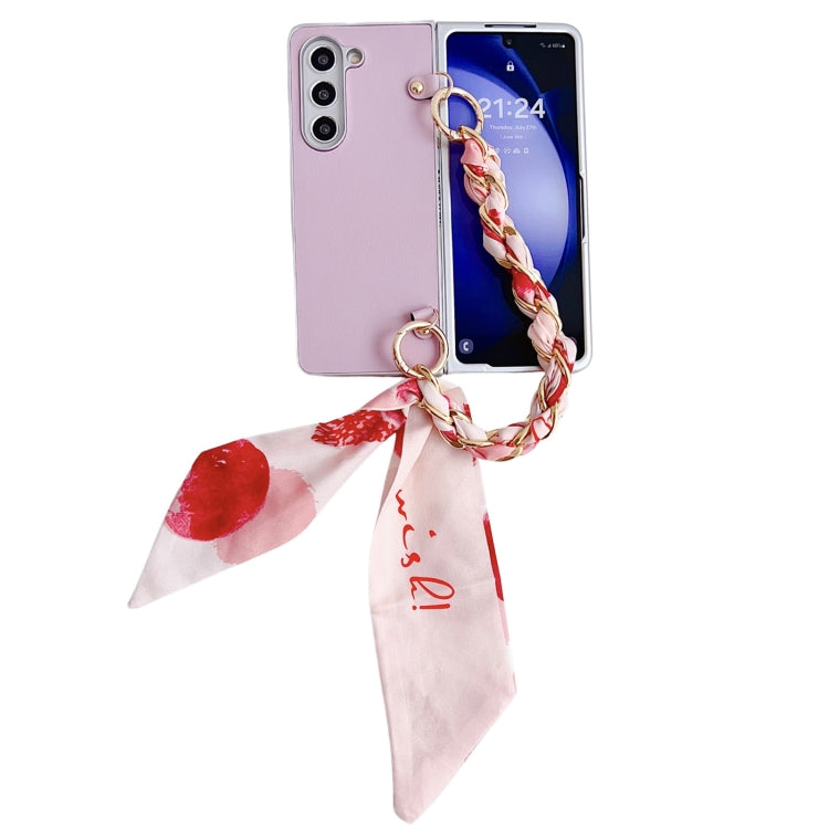 PU Leather + TPU Phone Case with Scarf Bracelet - For Samsung Galaxy Z Fold5 / Fold4 / Fold3 - MosAccessories.co.uk