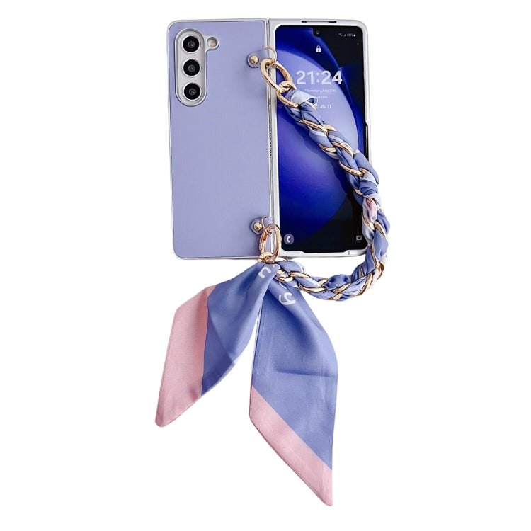 PU Leather + TPU Phone Case with Scarf Bracelet - For Samsung Galaxy Z Fold5 / Fold4 / Fold3 - MosAccessories.co.uk