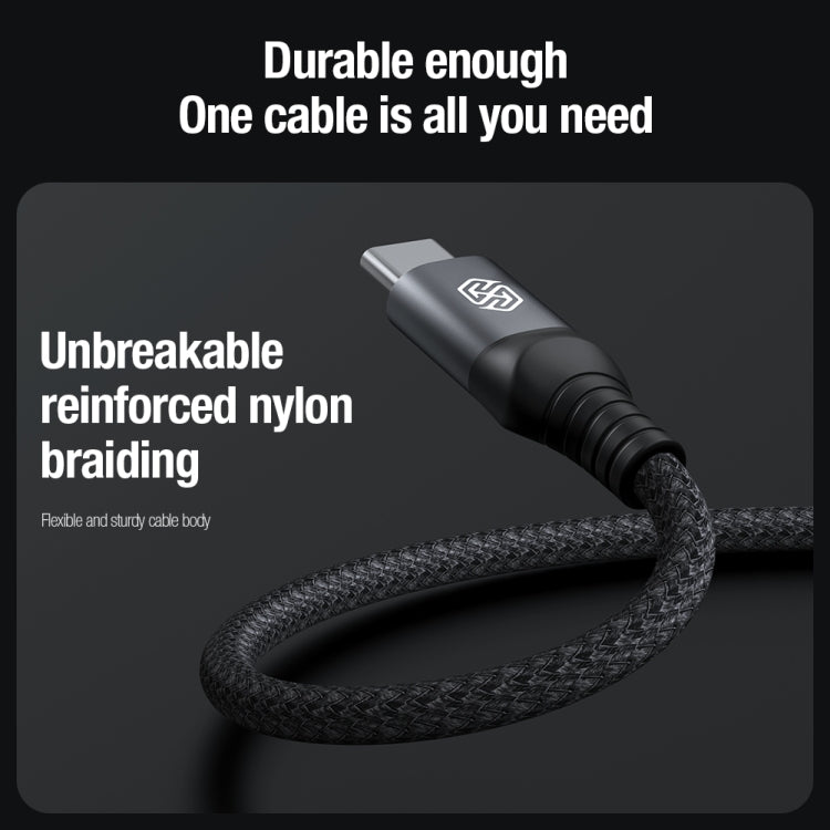 Nillkin Swift Pro 3 in 1 USB to 8 Pin + USB-C + Micro USB Fast Charging Cable - Black - MosAccessories.co.uk