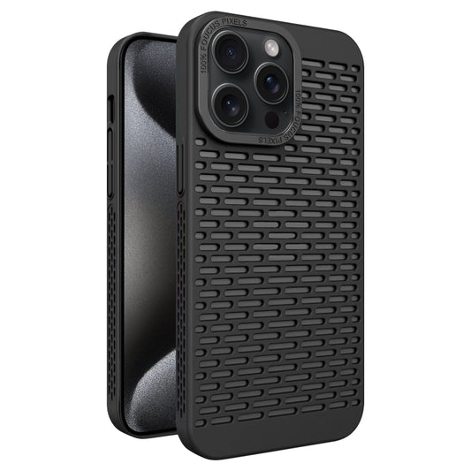 Hollow Heat Dissipation TPU Black Phone Case - For iPhone 15 Pro - MosAccessories.co.uk