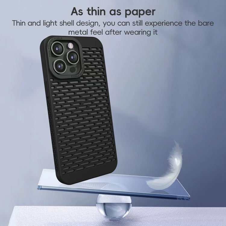 Hollow Heat Dissipation TPU Black Phone Case - For iPhone 15 Plus - MosAccessories.co.uk
