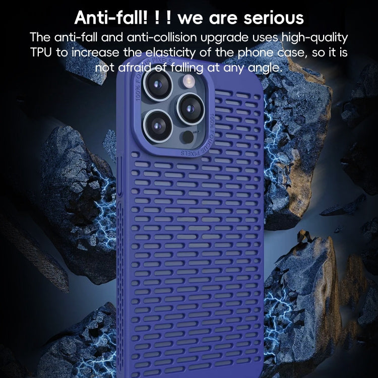 Hollow Heat Dissipation TPU Black Phone Case - For iPhone 15 Plus - MosAccessories.co.uk