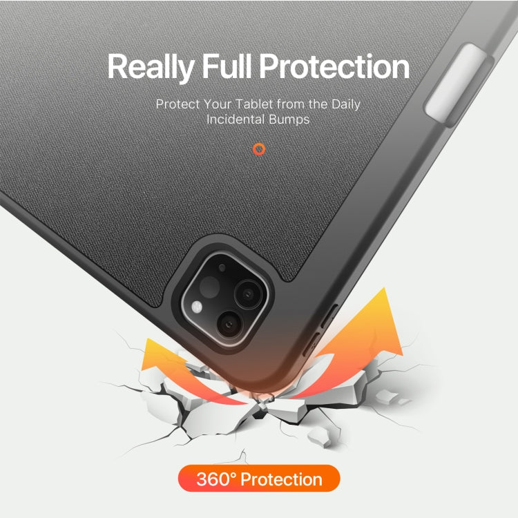 Dux Ducis Domo Series Cloth Texture Magnetic PU Leather Black Case - For iPad Pro 11 (2024) - MosAccessories.co.uk