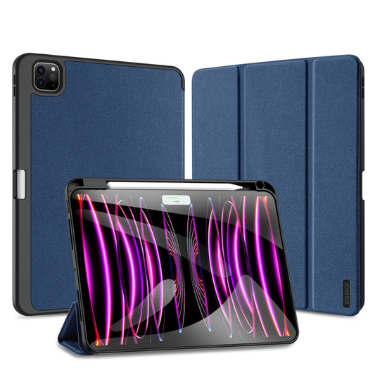 Dux Ducis Domo Series Cloth Texture Magnetic PU Leather Blue Case - For iPad Pro 11 (2024) - MosAccessories.co.uk
