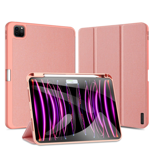 Dux Ducis Domo Series Cloth Texture Magnetic PU Leather Pink Case - For iPad Pro 11 (2024) - MosAccessories.co.uk