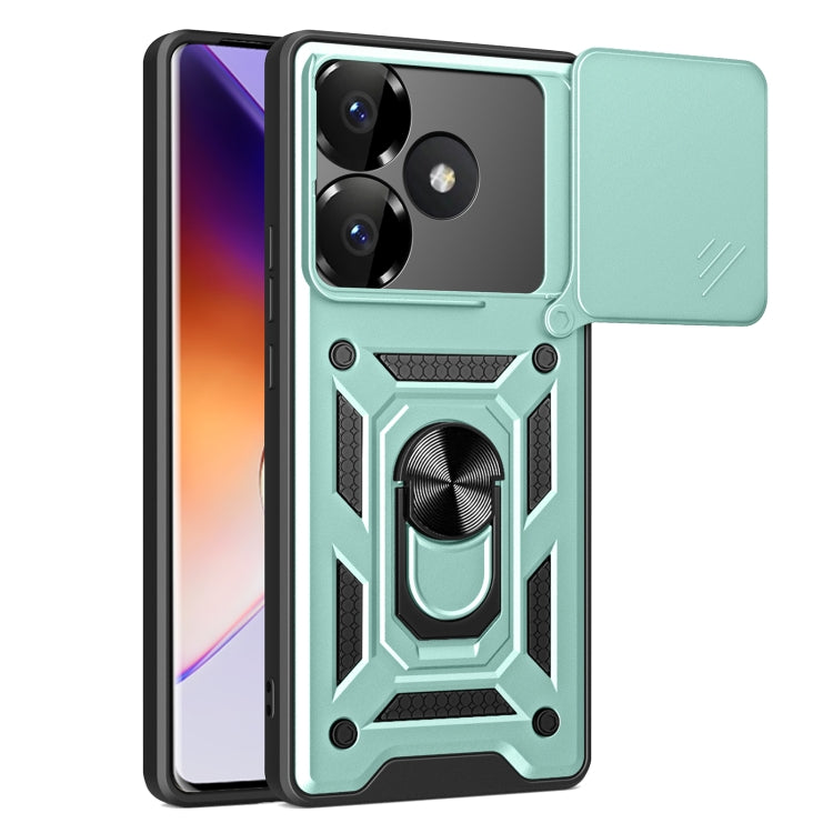 Sliding Camera Cover Design TPU Hybrid PC Phone Case - For Xiaomi 14T 5G / Poco F6 / Poco F6 Pro