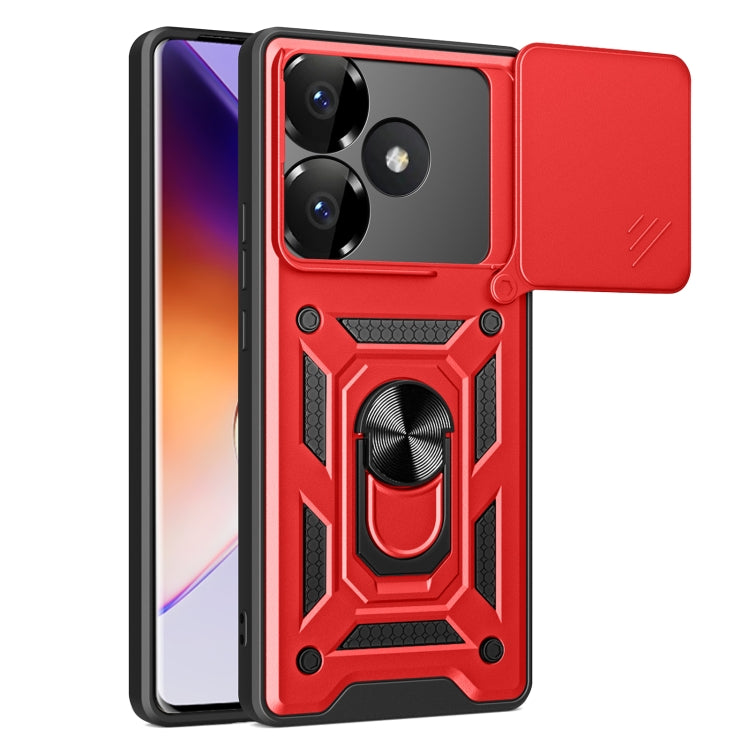 Sliding Camera Cover Design TPU Hybrid PC Phone Case - For Xiaomi 14T 5G / Poco F6 / Poco F6 Pro
