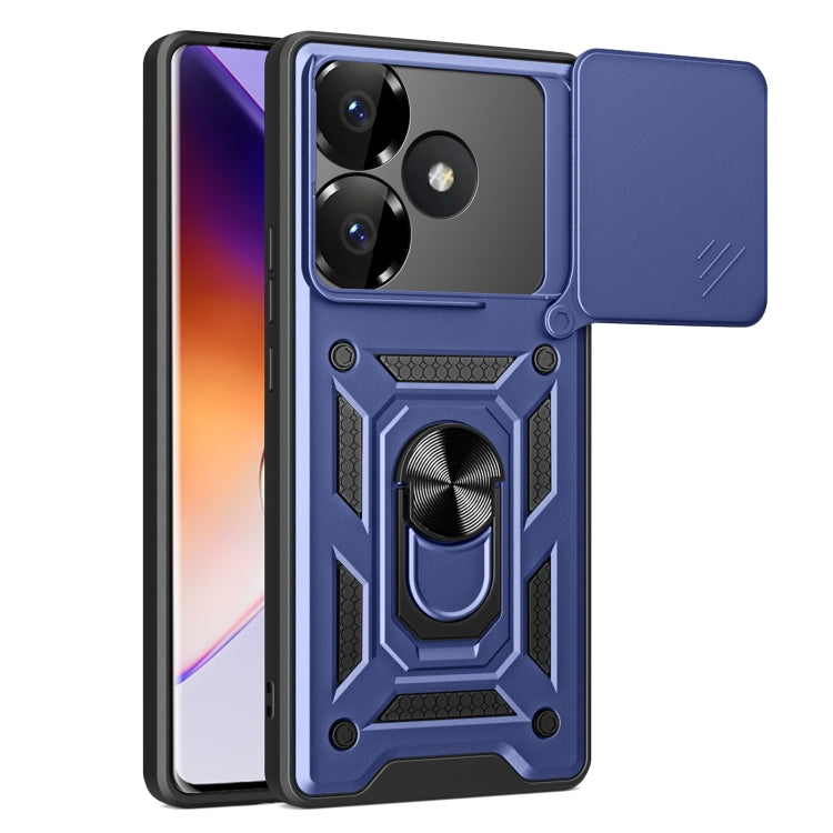 Sliding Camera Cover Design TPU Hybrid PC Phone Case - For Xiaomi 14T 5G / Poco F6 / Poco F6 Pro