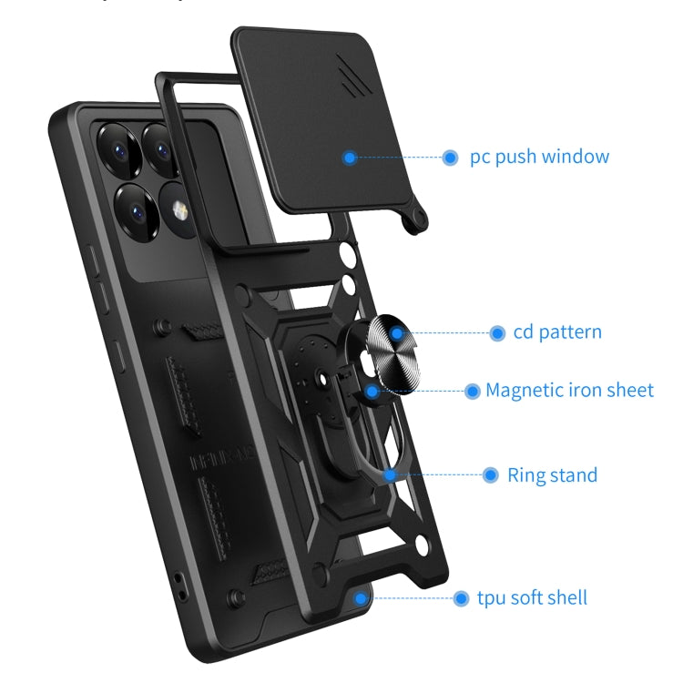 Sliding Camera Cover Design TPU Hybrid PC Phone Case - For Xiaomi 13 Ultra