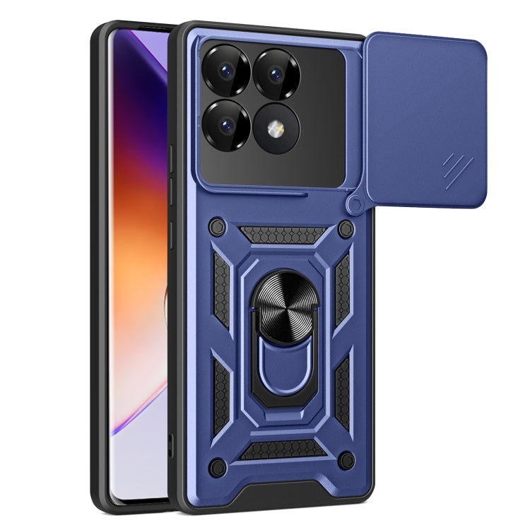 Sliding Camera Cover Design TPU Hybrid PC Phone Case - For Xiaomi 14T 5G / Poco F6 / Poco F6 Pro