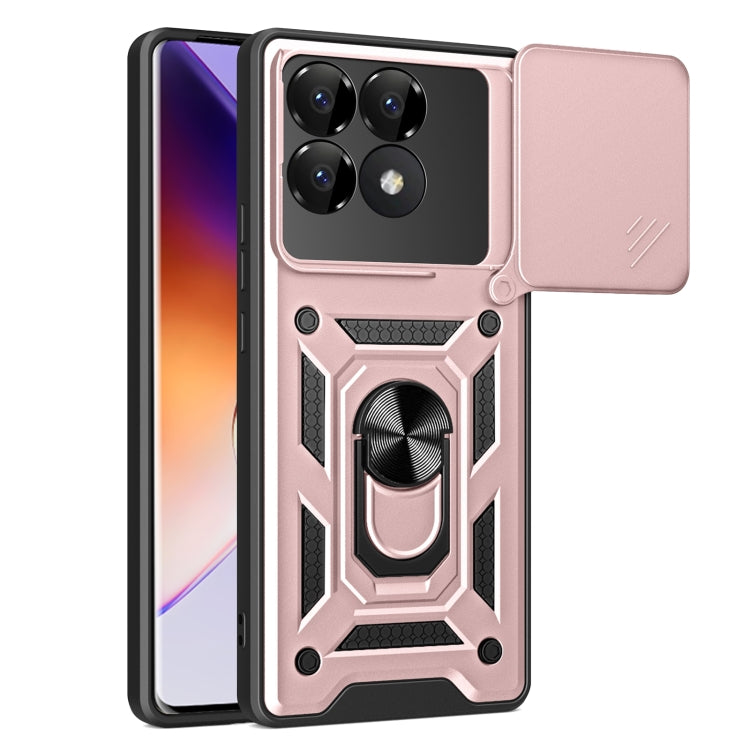 Sliding Camera Cover Design TPU Hybrid PC Phone Case - For Xiaomi 14T 5G / Poco F6 / Poco F6 Pro