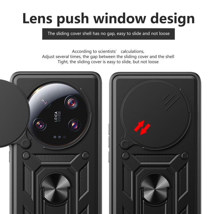 Sliding Camera Cover Design TPU Hybrid PC Phone Case - For Xiaomi 13 Ultra
