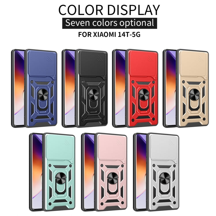 Sliding Camera Cover Design TPU Hybrid PC Phone Case - For Xiaomi 14T 5G / Poco F6 / Poco F6 Pro