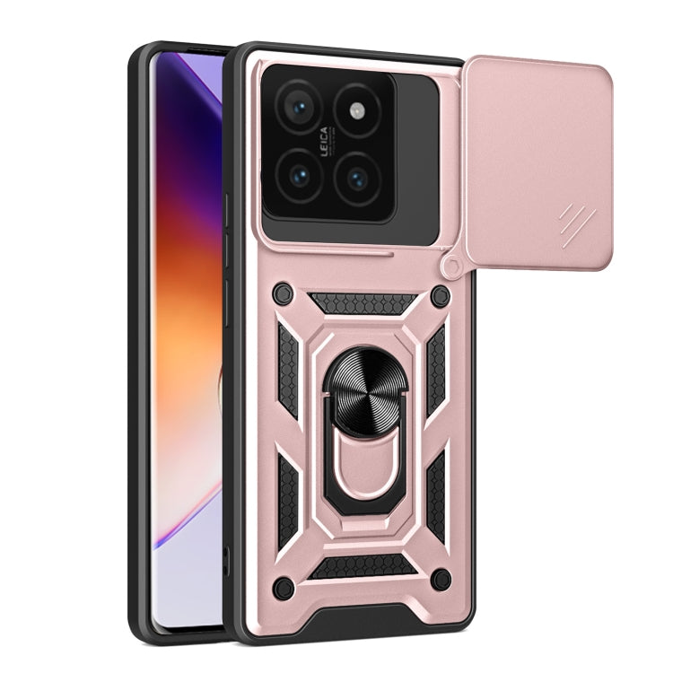 Sliding Camera Cover Design TPU Hybrid PC Phone Case - For Xiaomi 14T 5G / Poco F6 / Poco F6 Pro