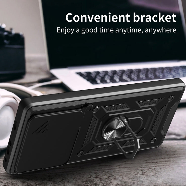 Sliding Camera Cover Design TPU Hybrid PC Phone Case - For Xiaomi 14T 5G / Poco F6 / Poco F6 Pro