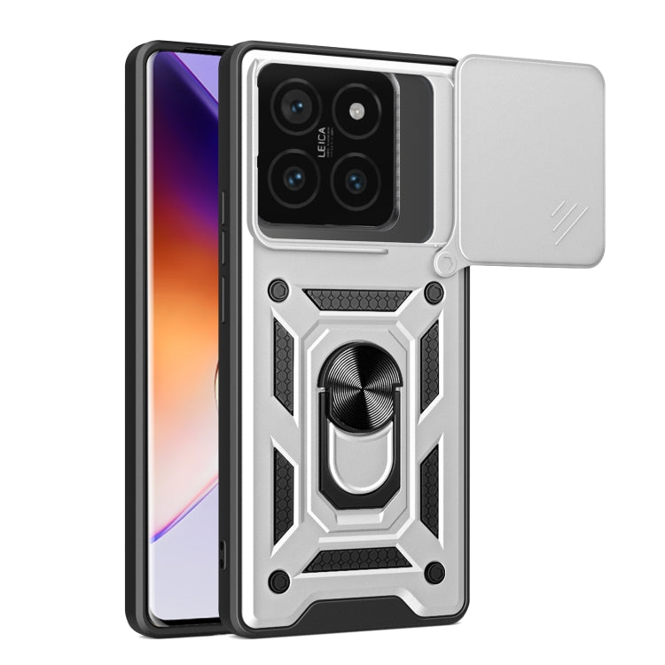 Sliding Camera Cover Design TPU Hybrid PC Phone Case - For Xiaomi 15 Pro / 15 / 14T Pro 5G