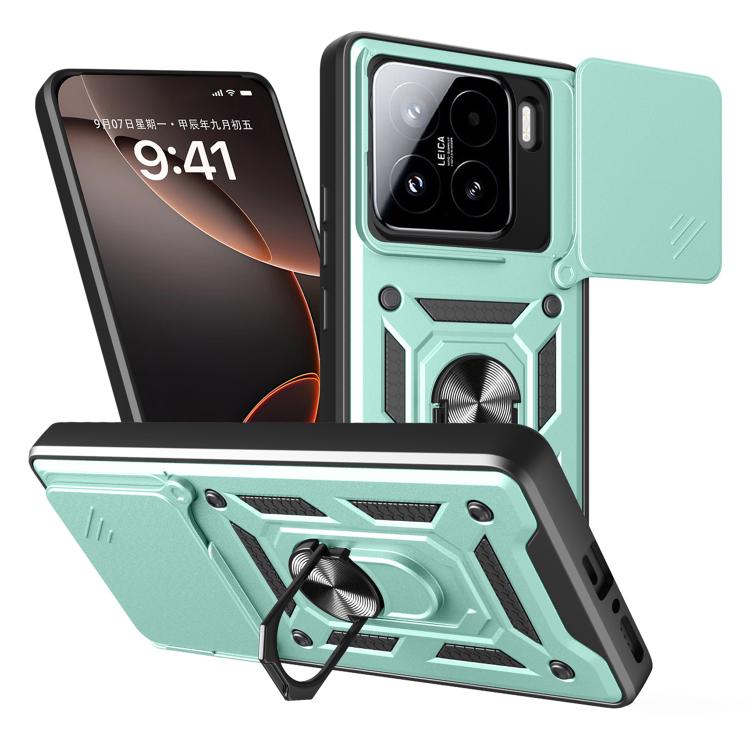 Sliding Camera Cover Design TPU Hybrid PC Phone Case - For Xiaomi 15 Pro / 15 / 14T Pro 5G