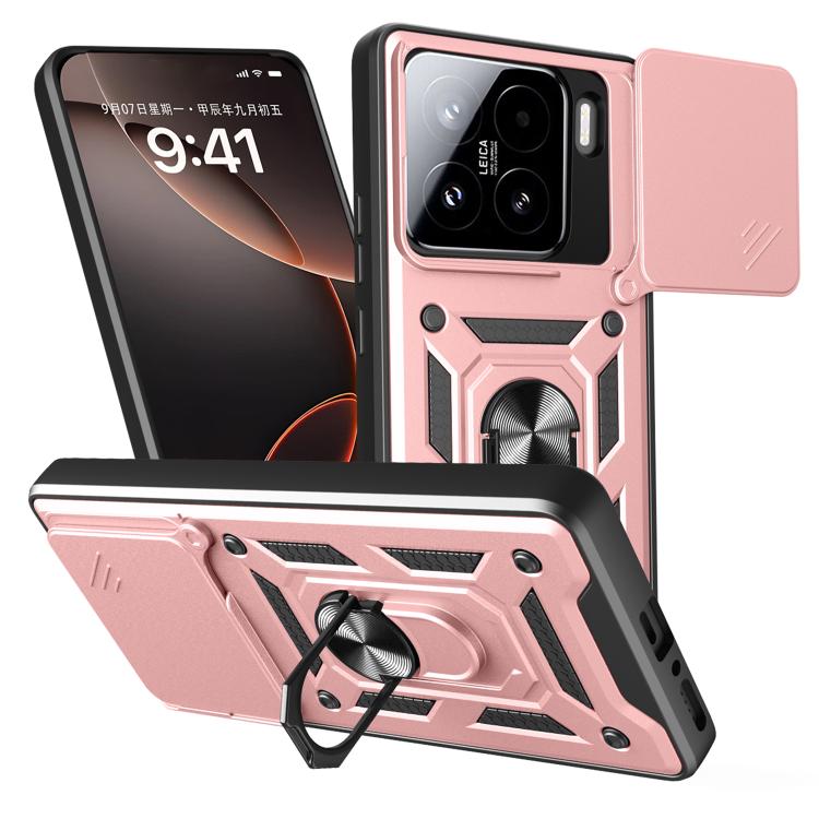 Sliding Camera Cover Design TPU Hybrid PC Phone Case - For Xiaomi 15 Pro / 15 / 14T Pro 5G