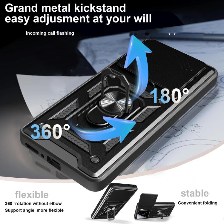 Sliding Camera Cover Design TPU Hybrid PC Phone Case - For Xiaomi 15 Pro / 15 / 14T Pro 5G