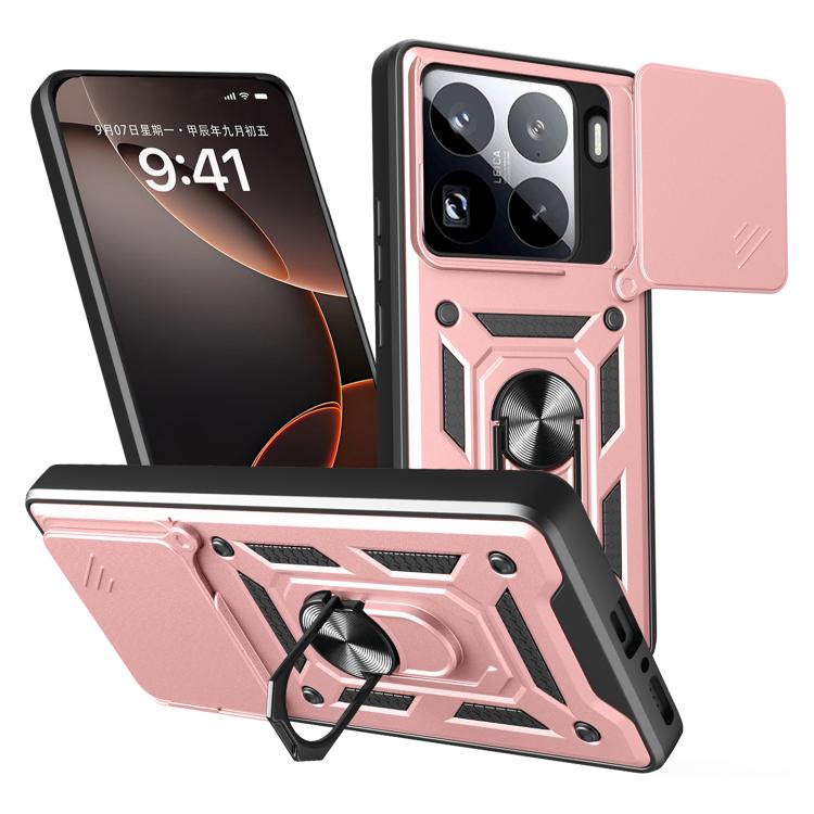 Sliding Camera Cover Design TPU Hybrid PC Phone Case - For Xiaomi 15 Pro / 15 / 14T Pro 5G