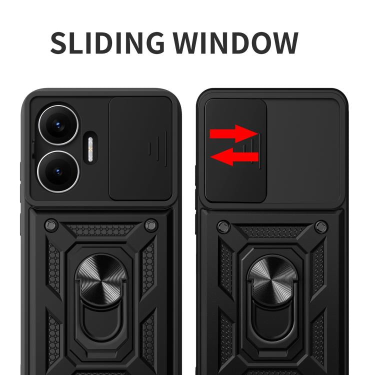 Sliding Camera Cover Design TPU Hybrid PC Phone Case - For Xiaomi 15 Ultra / Poco X7 Pro 5G Global / Poco M7 Pro 5G