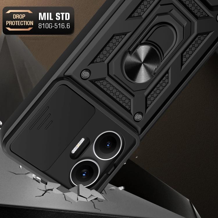 Sliding Camera Cover Design TPU Hybrid PC Phone Case - For Xiaomi 15 Ultra / Poco X7 Pro 5G Global / Poco M7 Pro 5G