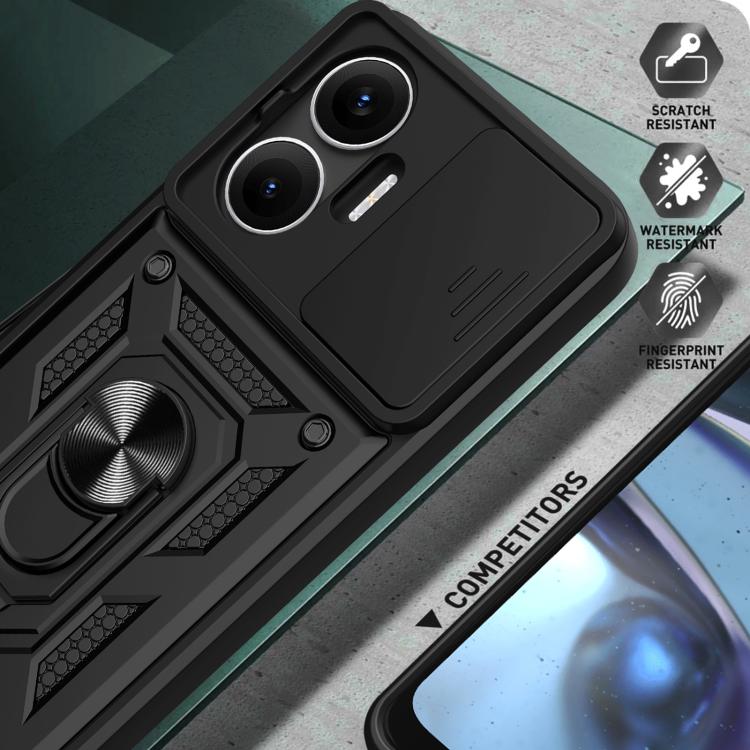 Sliding Camera Cover Design TPU Hybrid PC Phone Case - For Xiaomi 15 Ultra / Poco X7 Pro 5G Global / Poco M7 Pro 5G