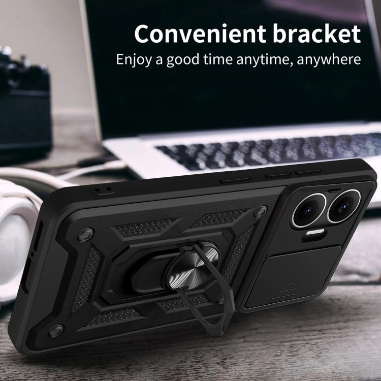 Sliding Camera Cover Design TPU Hybrid PC Phone Case - For Xiaomi 15 Ultra / Poco X7 Pro 5G Global / Poco M7 Pro 5G