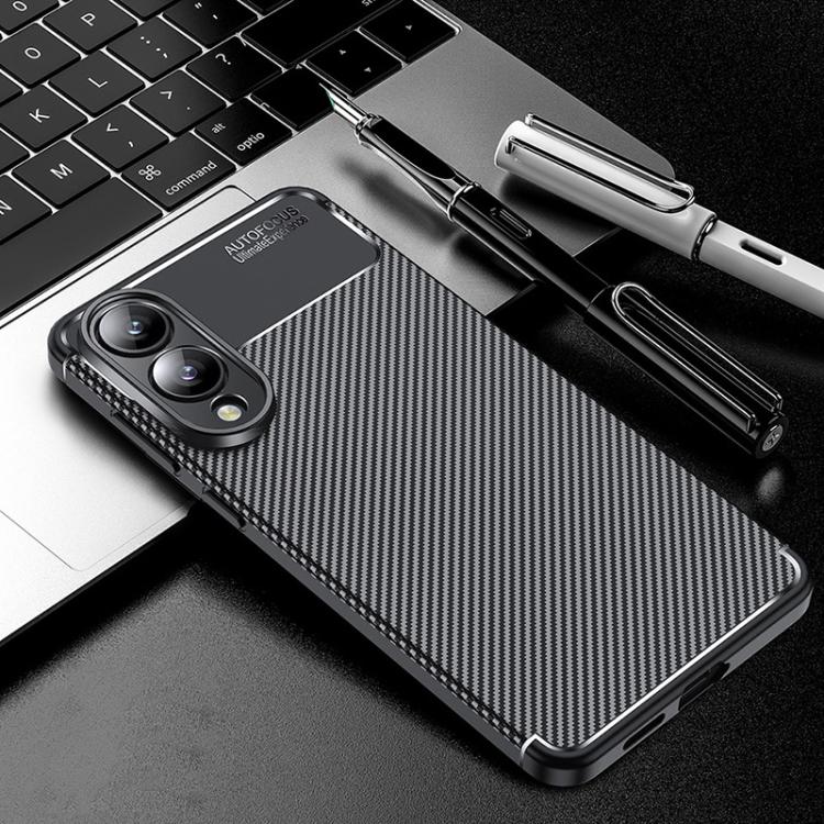 Carbon Fiber Texture Shockproof Black TPU Phone Case - For Samsung Galaxy S25 Series / S24 FE