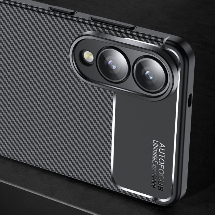Carbon Fiber Texture Shockproof Black TPU Phone Case - For Samsung Galaxy S25 Series / S24 FE
