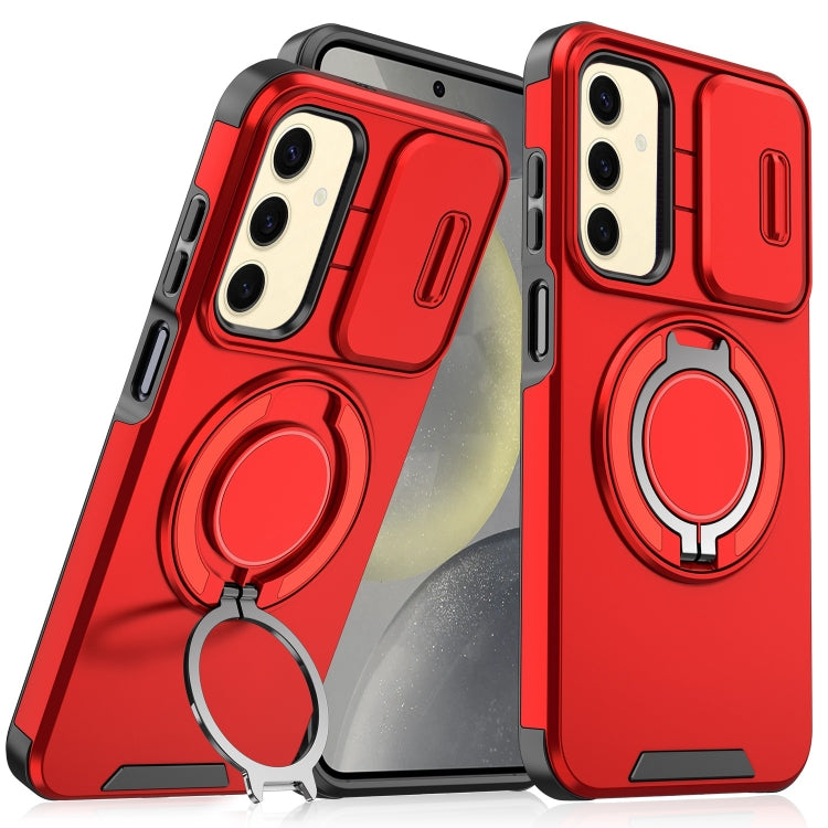 Sliding Camshield Ring Holder Phone Case - For Samsung Galaxy S24 FE / S24 Ultra / S24+ / S24