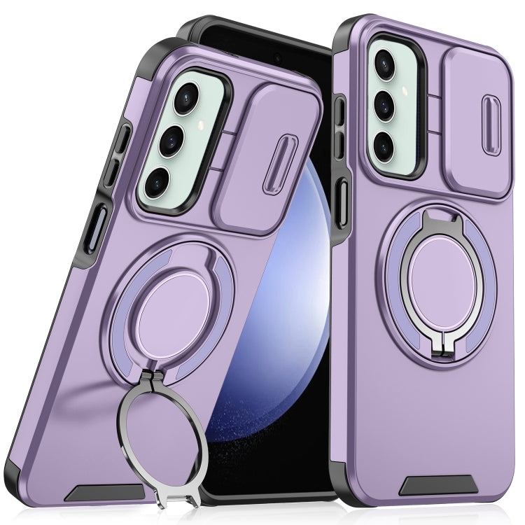 Sliding Camshield Ring Holder Phone Case - For Samsung Galaxy S23 FE / S23 Ultra / S23+ / S23