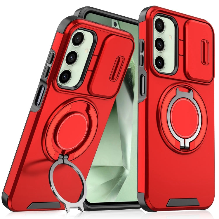 Sliding Camshield Ring Holder Phone Case - For Samsung Galaxy S24 FE / S24 Ultra / S24+ / S24