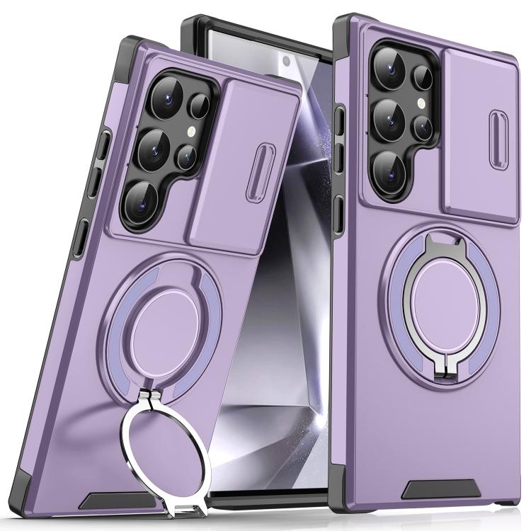 Sliding Camshield Ring Holder Phone Case - For Samsung Galaxy S25 Edge / S25 / S25+ / S25 Ultra