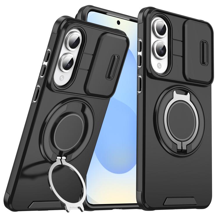 Sliding Camshield Ring Holder Phone Case - For Samsung Galaxy S25 Edge / S25 / S25+ / S25 Ultra