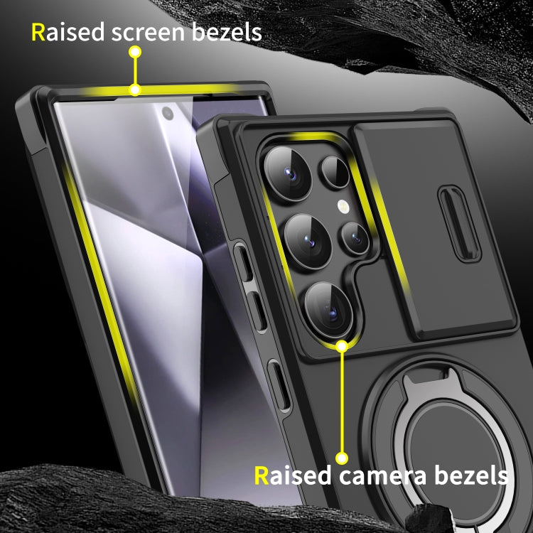 Sliding Camshield Ring Holder Phone Case - For Samsung Galaxy S25 Edge / S25 / S25+ / S25 Ultra