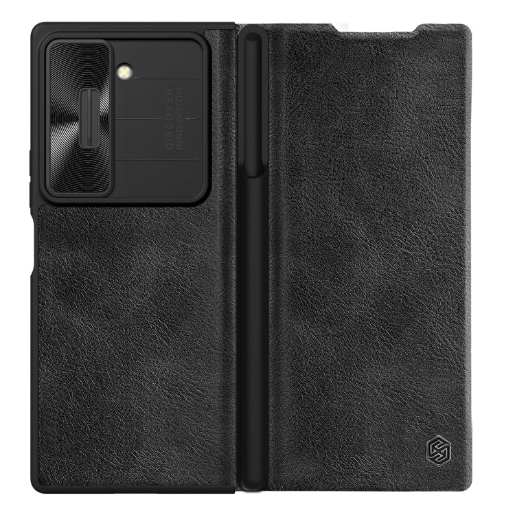 Nillkin QIN Series Pro Sliding Camera Cover Design PU Leather Phone Case - For Samsung Galaxy Z Fold6