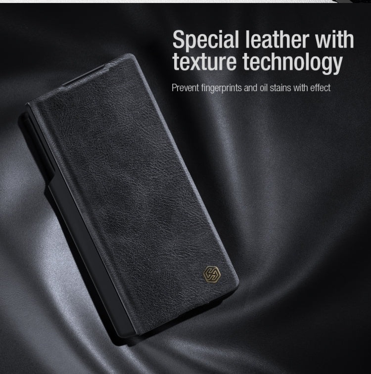 Nillkin QIN Series Pro Sliding Camera Cover Design PU Leather Phone Case - For Samsung Galaxy Z Fold6