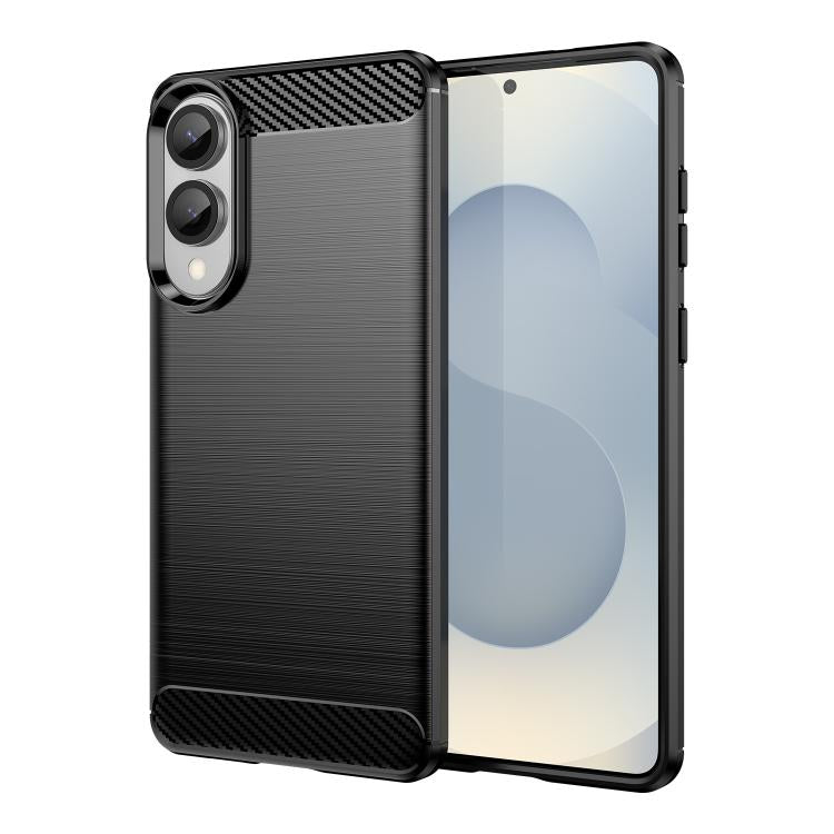 Carbon Fiber Brushed Texture TPU Phone Case - For Samsung Galaxy S25 Series / S24 FE